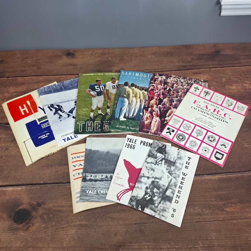 Yale University Vintage Sports Programs & Ephemera 1965-1966 Lot 10pc